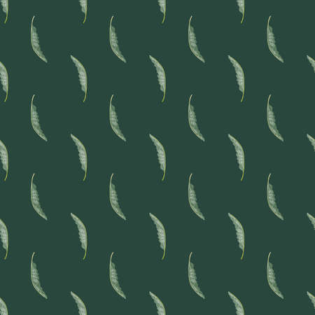 Little green palm foliage leaves seamless pattern in simple style. Decorative print. Flat vector print for textile, fabric, giftwrap, wallpapers. Endless illustration.のイラスト素材