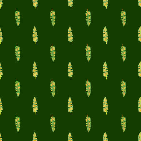 Simple nature seamless pattern with green tropic banana leaves ornament. Graphic design for wrapping paper and fabric textures. Vector Illustration.のイラスト素材