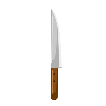 Knife isolated on white background. Element of chef in flat style. Cooking tool close up. Vector illustration design.のイラスト素材
