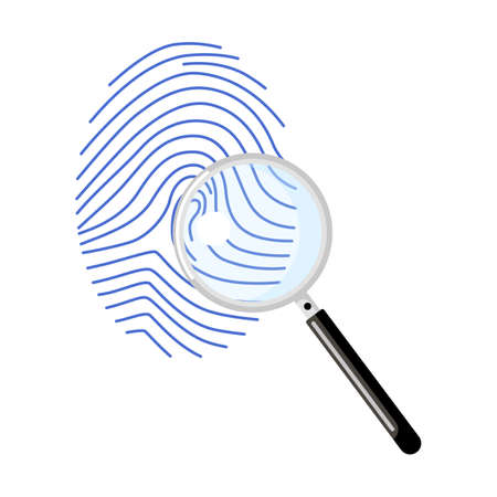 Fingerprint isolated on white background. Investigation crime. Security access concept. Vector illustration design.のイラスト素材