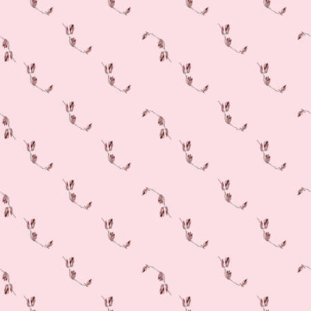 Seamless pattern Magnolias on light pink background. Beautiful texture with flowers. Geometrical floral template for fabric. Design vector illustration.のイラスト素材