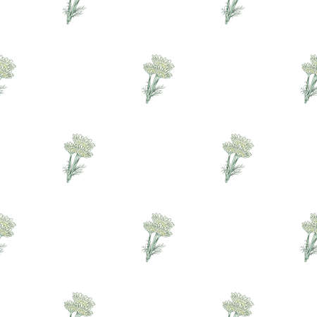 Seamless pattern chamomile on white background. Beautiful ornament summer cute flowers. Geometrical texture template for fabric. Design vector illustration.のイラスト素材