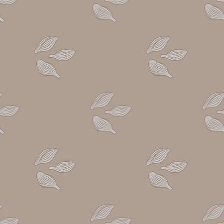 Seamless pattern cardamom on light background. Cute plant sketch ornament. Geometrical texture template for fabric. Design vector illustration.のイラスト素材