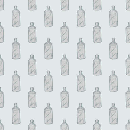 Seamless pattern retro chinese bottle on light blue background. Geometrical texture template for menu restaurant. Design vector illustration.のイラスト素材