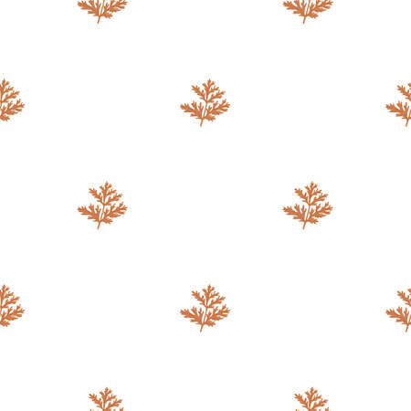 Seamless pattern wormwood on white background. Beautiful plant ornament. Geometrical texture template for fabric. Design vector illustration.のイラスト素材
