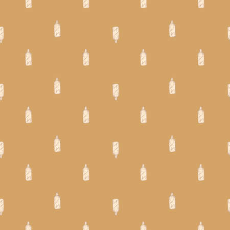 Seamless pattern retro chinese bottle on yellow background. Geometrical texture template for menu restaurant. Design vector illustration.のイラスト素材