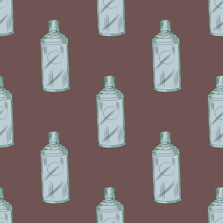 Seamless pattern retro chinese bottle on brown background. Geometrical texture template for menu restaurant. Design vector illustration.のイラスト素材