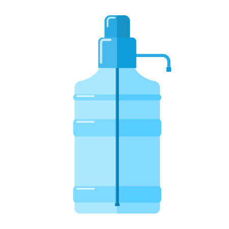 Blue water cooler isolated on white background. Office cooler drink for businessmen and businesswomen. Business element. Design vector illustration.のイラスト素材