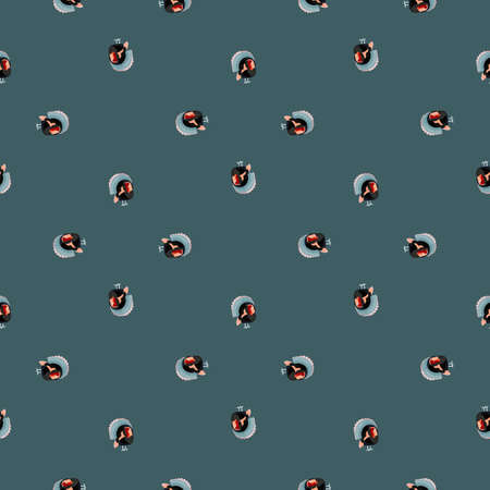 Seamless pattern Turkey gray background. Texture of farm bird for any purpose. Geometric template for textile fabric design. Simple vector ornament.のイラスト素材