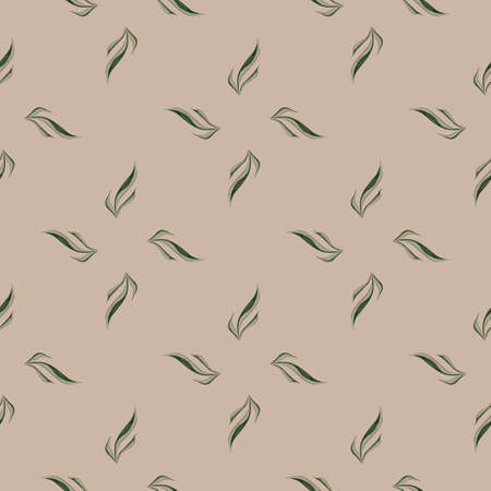 Seamless pattern seaweed on brown background. Marine flora templates for fabric. Design vector illustration. For seasonal textile prints, banners, backdrops and wallpapers.のイラスト素材