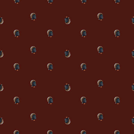 Seamless pattern Turkey brown background. Texture of farm bird for any purpose. Geometric template for textile fabric design. Simple vector ornament.のイラスト素材