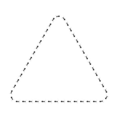 Triangle ants isolated on white background. Vector insects character in flat style for books illustration, design logo, articles and magazines.のイラスト素材