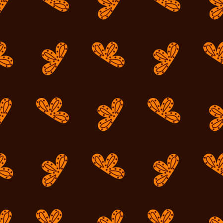Seamless pattern abstract clouds on brown background. Vector geometric template in doodle style with scrawl. Soft texture for fabric, wrapping paper, wallpaper, tissue.のイラスト素材
