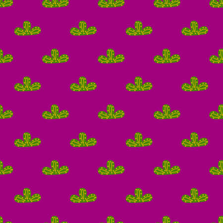 Seamless pattern abstract clouds on bright pink background. Vector geometric template in doodle style with scrawl. Cute texture for fabric, wrapping paper, wallpaper, tissue.のイラスト素材
