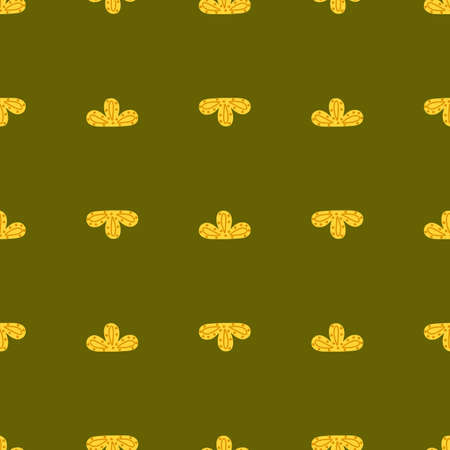 Seamless pattern abstract clouds on light green background. Vector geometric template in doodle style with scrawl. Soft texture for fabric, wrapping paper, wallpaper, tissue.のイラスト素材