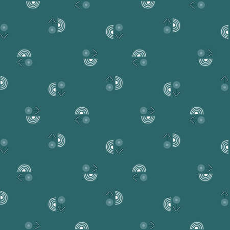 Seamless pattern abstract flowers on teal background. Minimalist pink textured of plants for textile design. Geometric template print for any purpose. Simple vector fabric ornament.のイラスト素材