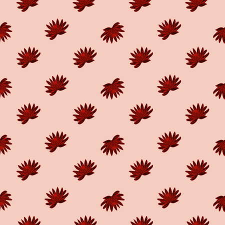 Seamless pattern with hand drawing lotus on pastel ckground. Vector floral template in doodle style. Gentle summer botanical texture for fabric, wrapping paper, wallpaper.のイラスト素材