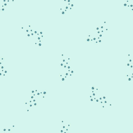 Seamless pattern bubbles on light turquoise background. Flat texture of soap for any purpose. Random template for textile fabric design. Simple vector ornament.のイラスト素材
