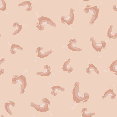 Seamless pattern of rooster. Domestic animals on colorful background. Vector illustration for textile prints, fabric, banners, backdrops and wallpapers.のイラスト素材