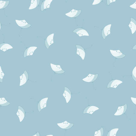 Stingray seamless pattern with scandinavian style. Underwater animals background. Vector illustration for children funny textile prints, fabric, banners, backdrops and wallpapers.のイラスト素材