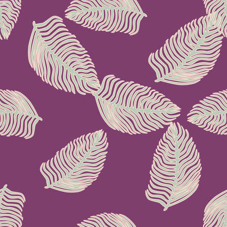 Modern palm leaf seamless pattern with hand drawn foliage print. Abstract art nature background. Vector illustration for seasonal textile prints, fabric, banners, backdrops and wallpapers.のイラスト素材