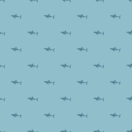 White shark seamless pattern in scandinavian style. Marine animals background. Vector illustration for children funny textile prints, fabric, banners, backdrops and wallpapers.のイラスト素材