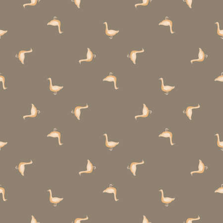 Seamless pattern of goose. Domestic animals on colorful background. Vector illustration for textile prints, fabric, banners, backdrops and wallpapers.のイラスト素材