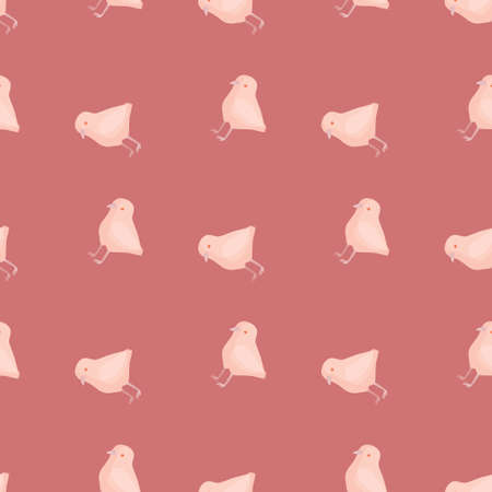 Seamless pattern of chicken. Domestic animals on colorful background. Vector illustration for textile prints, fabric, banners, backdrops and wallpapers.のイラスト素材