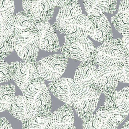 Palm leaf seamless pattern with hand drawn in line tropical print. Modern nature background. Vector illustration for seasonal textile prints, fabric, banners, backdrops and wallpapers.のイラスト素材