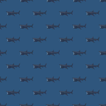 Basking shark seamless pattern in scandinavian style. Marine animals background. Vector illustration for children funny textile prints, fabric, banners, backdrops and wallpapers.のイラスト素材