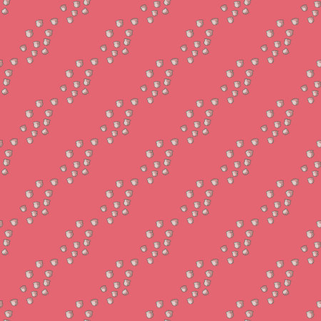 Seamless pattern with hand drawing lily of the valley on bright pink background. Vector floral...