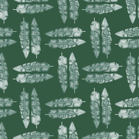Modern Banana leaf seamless pattern with hand drawn tropical print. Summer art nature background. Vector illustration for seasonal textile prints, fabric, banners, backdrops and wallpapers.のイラスト素材