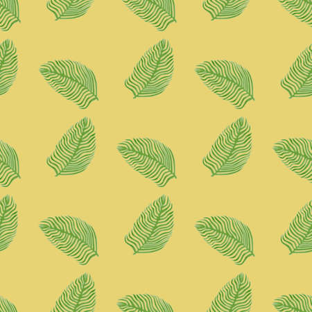 Organic palm leaf seamless pattern with hand drawn foliage print. Simple color background. Vector illustration for seasonal textile prints, fabric, banners, backdrops and wallpapers.のイラスト素材