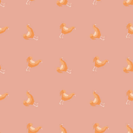 Seamless pattern of rooster. Domestic animals on colorful background. Vector illustration for textile prints, fabric, banners, backdrops and wallpapers.のイラスト素材