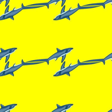 Thresher shark seamless pattern in scandinavian style. Marine animals background. Vector illustration for children funny textile prints, fabric, banners, backdrops and wallpapers.のイラスト素材