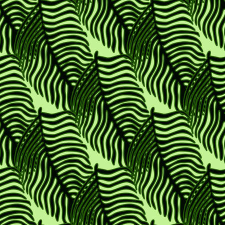 Modern palm leaf seamless pattern with hand drawn foliage print. Abstract art nature background. Vector illustration for seasonal textile prints, fabric, banners, backdrops and wallpapers.のイラスト素材