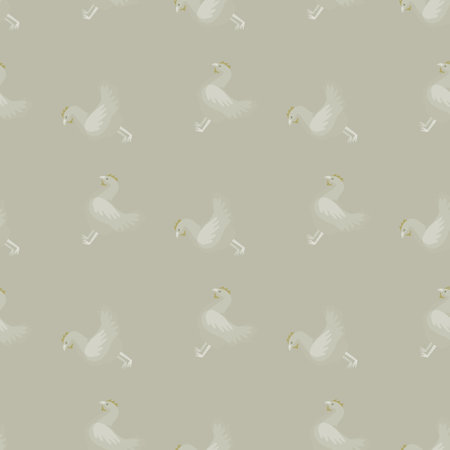 Seamless pattern of hen. Domestic animals on colorful background. Vector illustration for textile prints, fabric, banners, backdrops and wallpapers.のイラスト素材