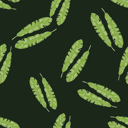 Modern Banana leaf seamless pattern with hand drawn tropical print. Fashionable nature background. Vector illustration for seasonal textile prints, fabric, banners, backdrops and wallpapers.のイラスト素材