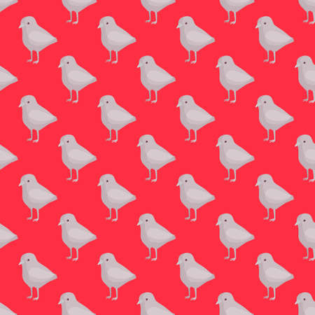 Seamless pattern of chicken. Domestic animals on colorful background. Vector illustration for textile prints, fabric, banners, backdrops and wallpapers.のイラスト素材