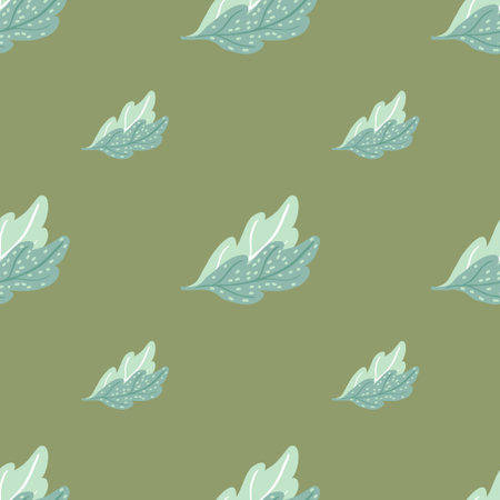 Leaves of oak seamless pattern. Hand drawn natural background. Repeated texture in doodle style for...
