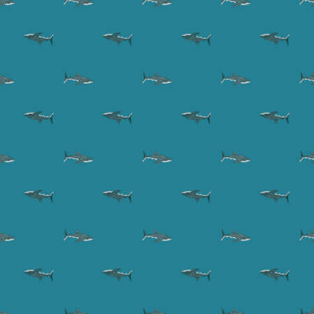 Whale shark seamless pattern in scandinavian style. Marine animals background. Vector illustration for children funny textile prints, fabric, banners, backdrops and wallpapers.のイラスト素材