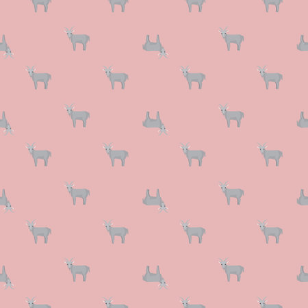 Seamless pattern of goat. Domestic animals on colorful background. Vector illustration for textile prints, fabric, banners, backdrops and wallpapers.のイラスト素材