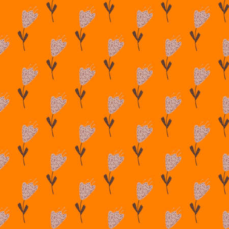 little flower seamless pattern. Vintage nature graphic. Repeated texture in doodle style for fabric, wrapping paper, wallpaper, tissue. Vector illustration.のイラスト素材