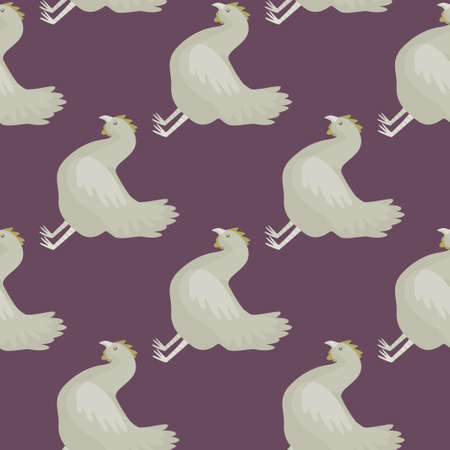 Seamless pattern of hen. Domestic animals on colorful background. Vector illustration for textile prints, fabric, banners, backdrops and wallpapers.のイラスト素材