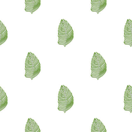 Organic palm leaf seamless pattern with hand drawn foliage print. Simple color background. Vector illustration for seasonal textile prints, fabric, banners, backdrops and wallpapers.のイラスト素材