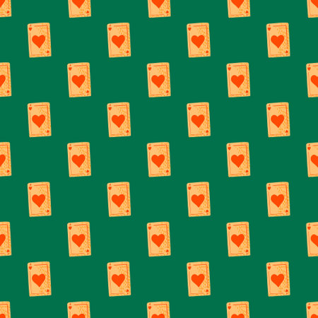 Game cards seamless pattern. Design gambling. Repeated texture in doodle style for fabric, wrapping...
