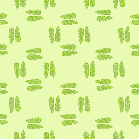 Modern Banana leaf seamless pattern with hand drawn tropical print. Summer art nature background. Vector illustration for seasonal textile prints, fabric, banners, backdrops and wallpapers.のイラスト素材