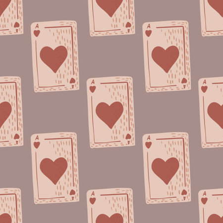 Game cards seamless pattern. Design gambling. Repeated texture in doodle style for fabric, wrapping...
