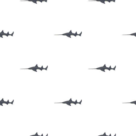 Saw shark seamless pattern in scandinavian style. Marine animals background. Vector illustration for children funny textile prints, fabric, banners, backdrops and wallpapers.のイラスト素材