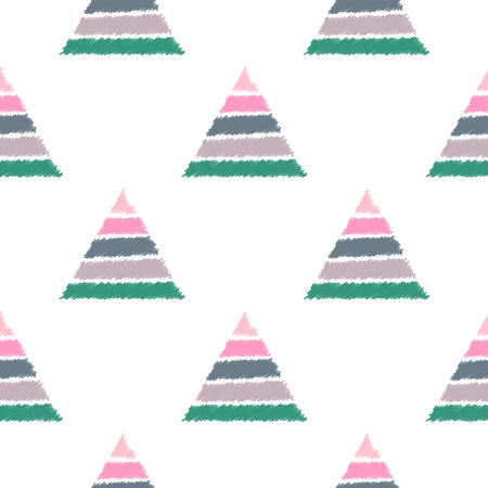 Tribal seamless pattern. Native hand drawn ornament background. Repeated texture in doodle style for fabric wrapping paper, wallpaper, tissue. Vector illustration.のイラスト素材
